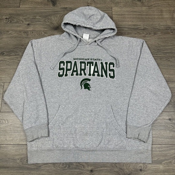 Vintage Michigan State Spartans Sweatshirt Adult XL Gray Hoodie Pro Edge - Picture 1 of 7